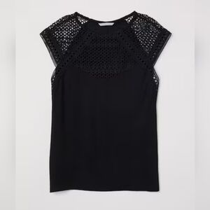 H&M lace black top